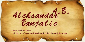Aleksandar Banjalić vizit kartica